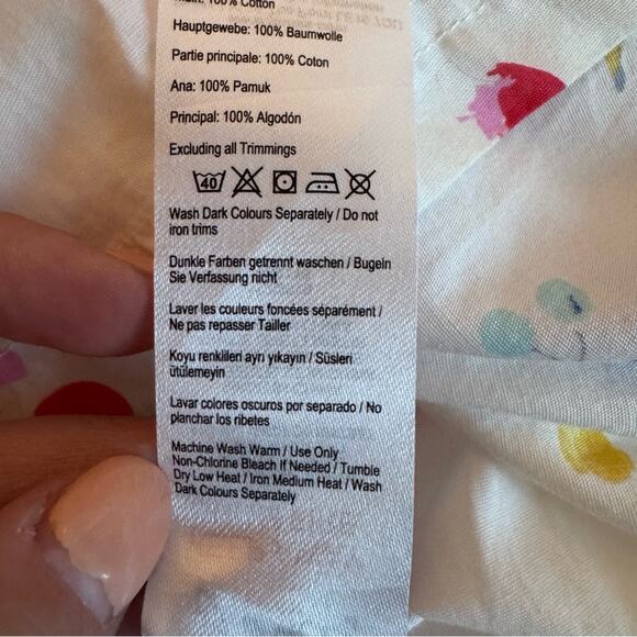 JOULES Girl's Bree Woven Frill Tank Top White Fruit NWT Size 11-12 100% Cotton - Picture 9 of 9